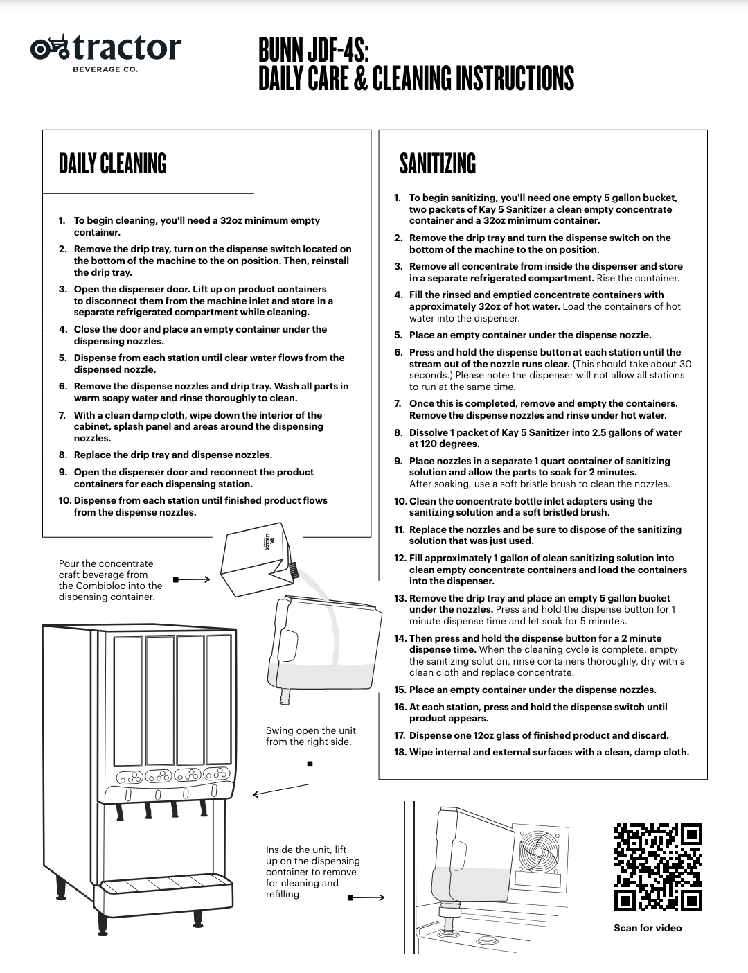 BUNN JDF-4S: DAILY CARE & CLEANING INSTRUCTIONS